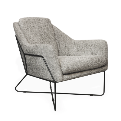 Edith Lounge Chair - Silver Boucle