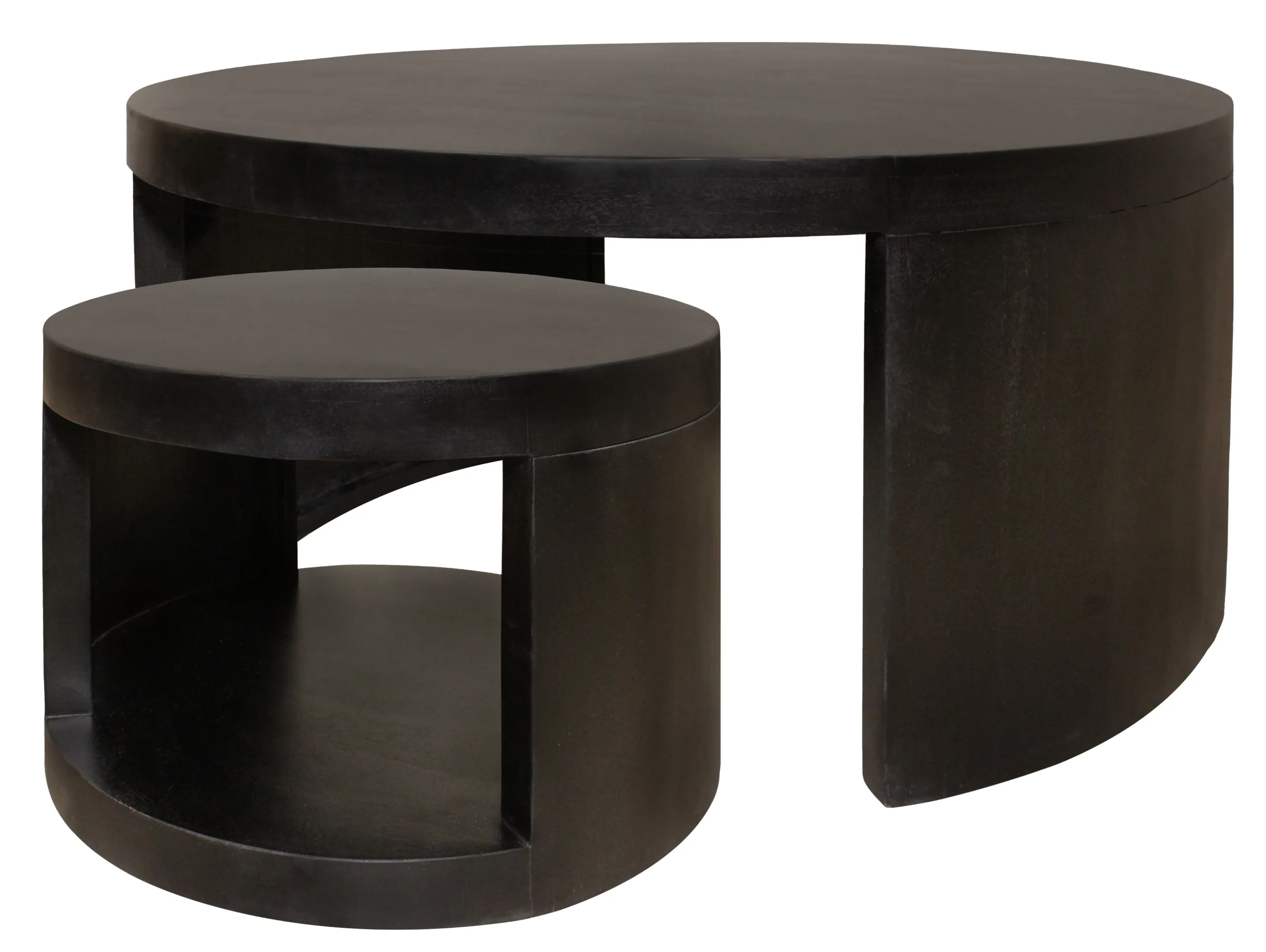 Molly Nesting Cocktail Table 2-Piece Set - Natural Black
