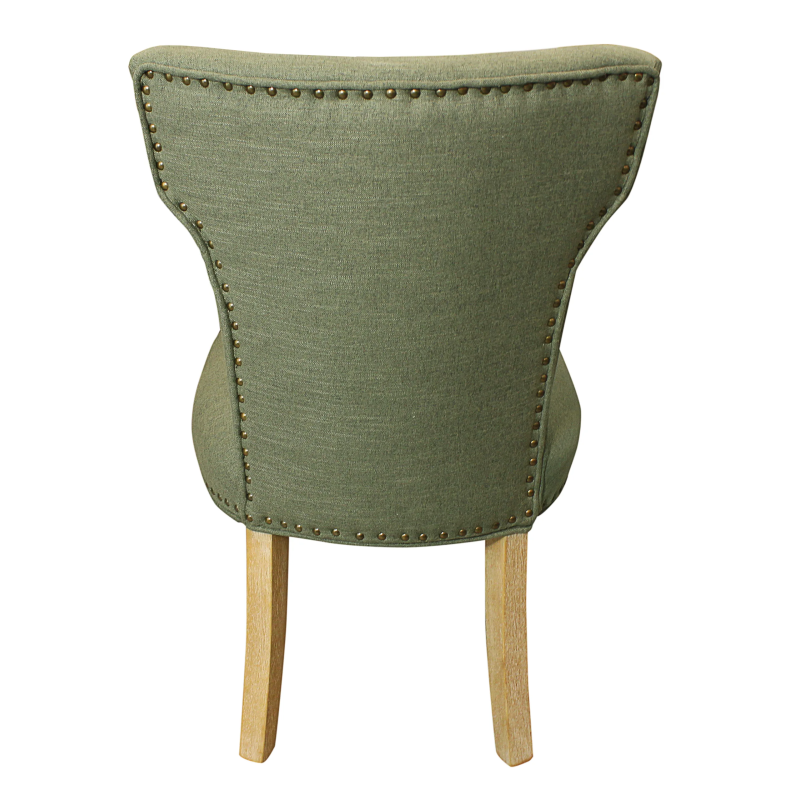 Howell Linen Side Chair 2-Piece Set - Green - Image 4
