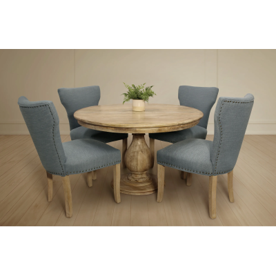Jensen 5-Piece Dining Set with 4 Howell Chairs - Demin Blue