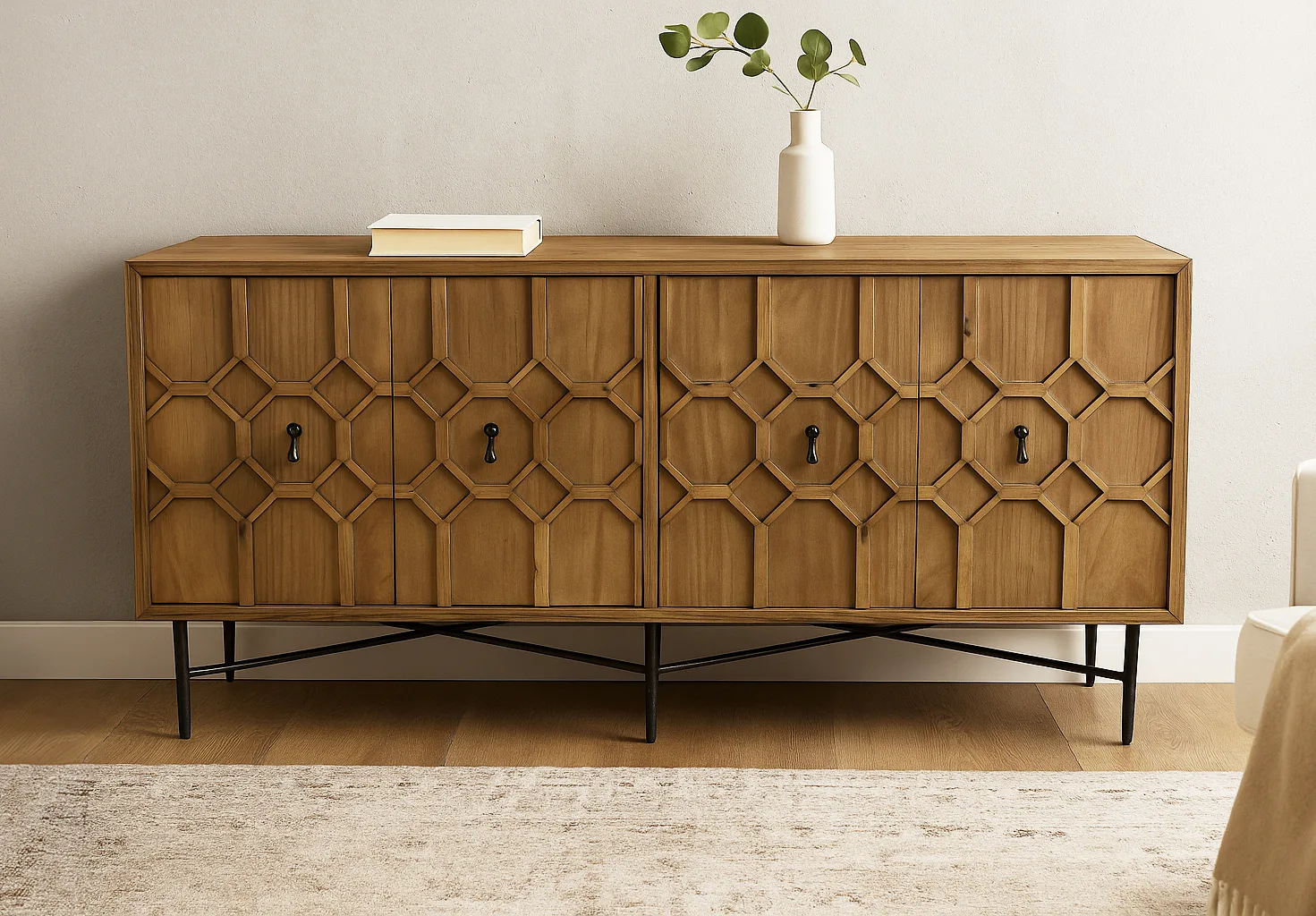 Sandhurst 4-Door Sideboard - Natural - Image 2