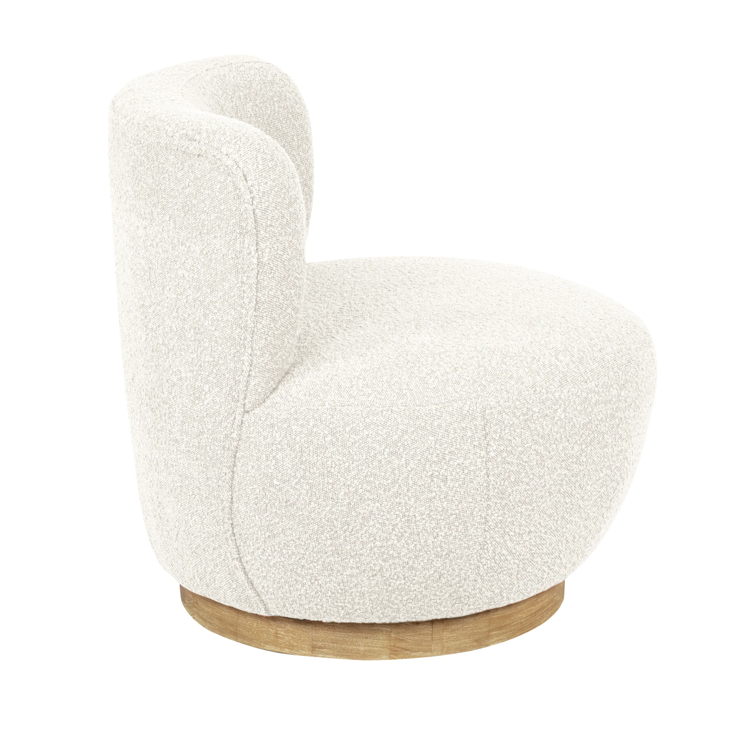 Mandy Occasional Swivel Chair - Ivory Boucle - Image 4