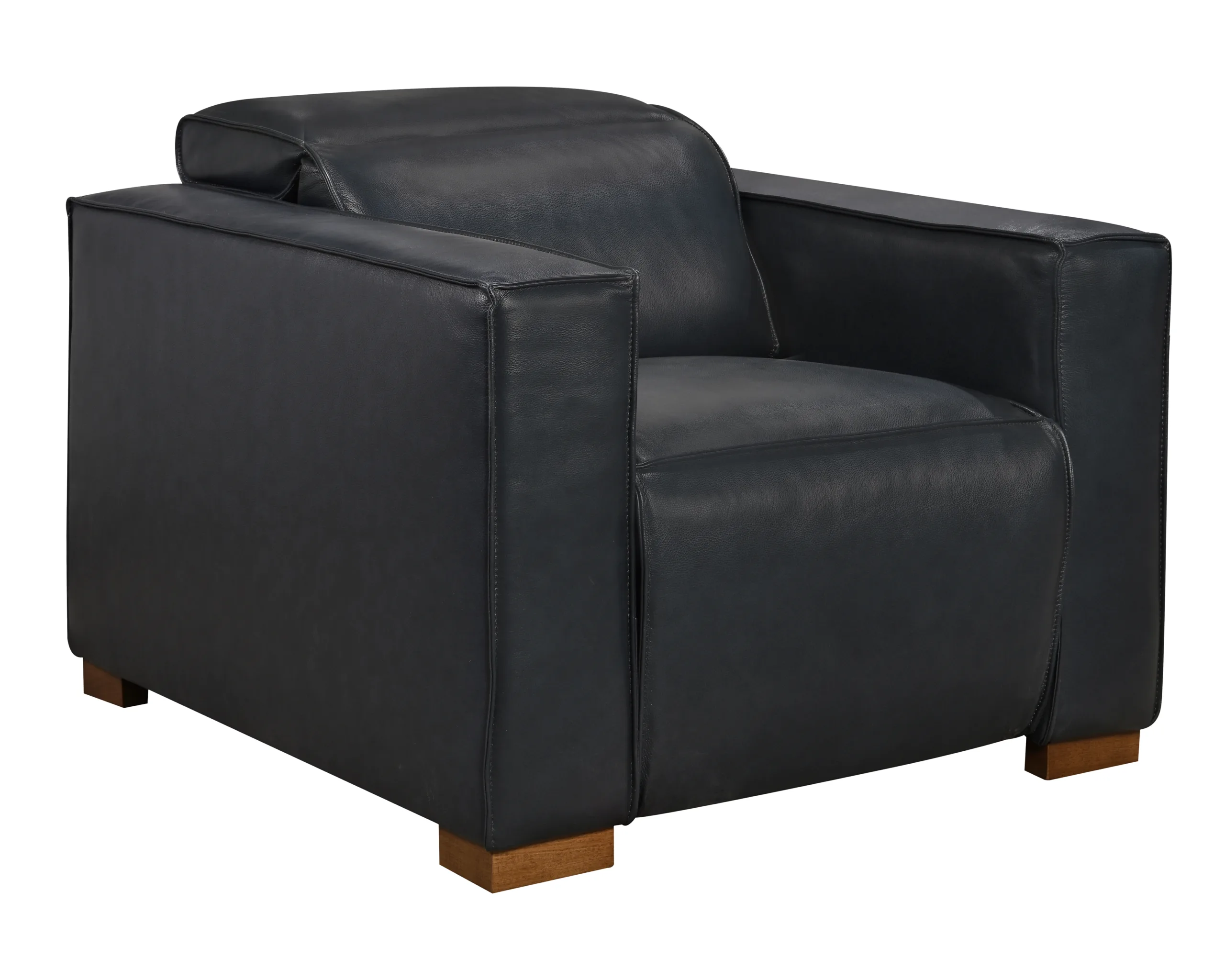 Lincolnshire Reclining Lounge Chair - Blue with Spice Tan Legs - Image 3