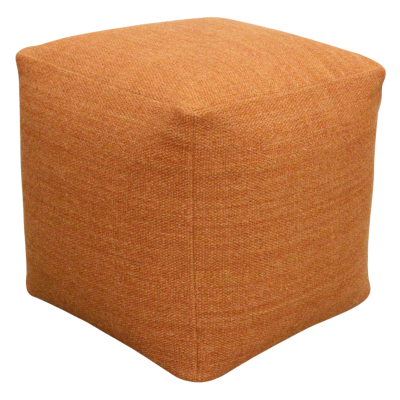 Raj Wool Pouf - Orange