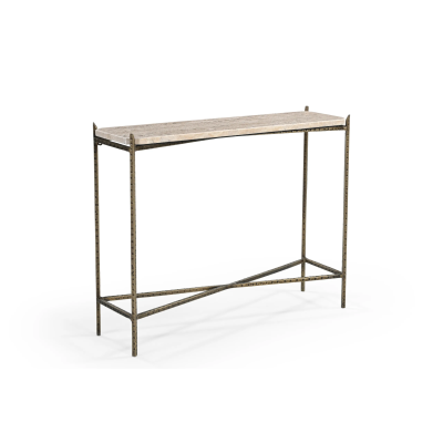 Kirby 32" Console Table with Travertine Top