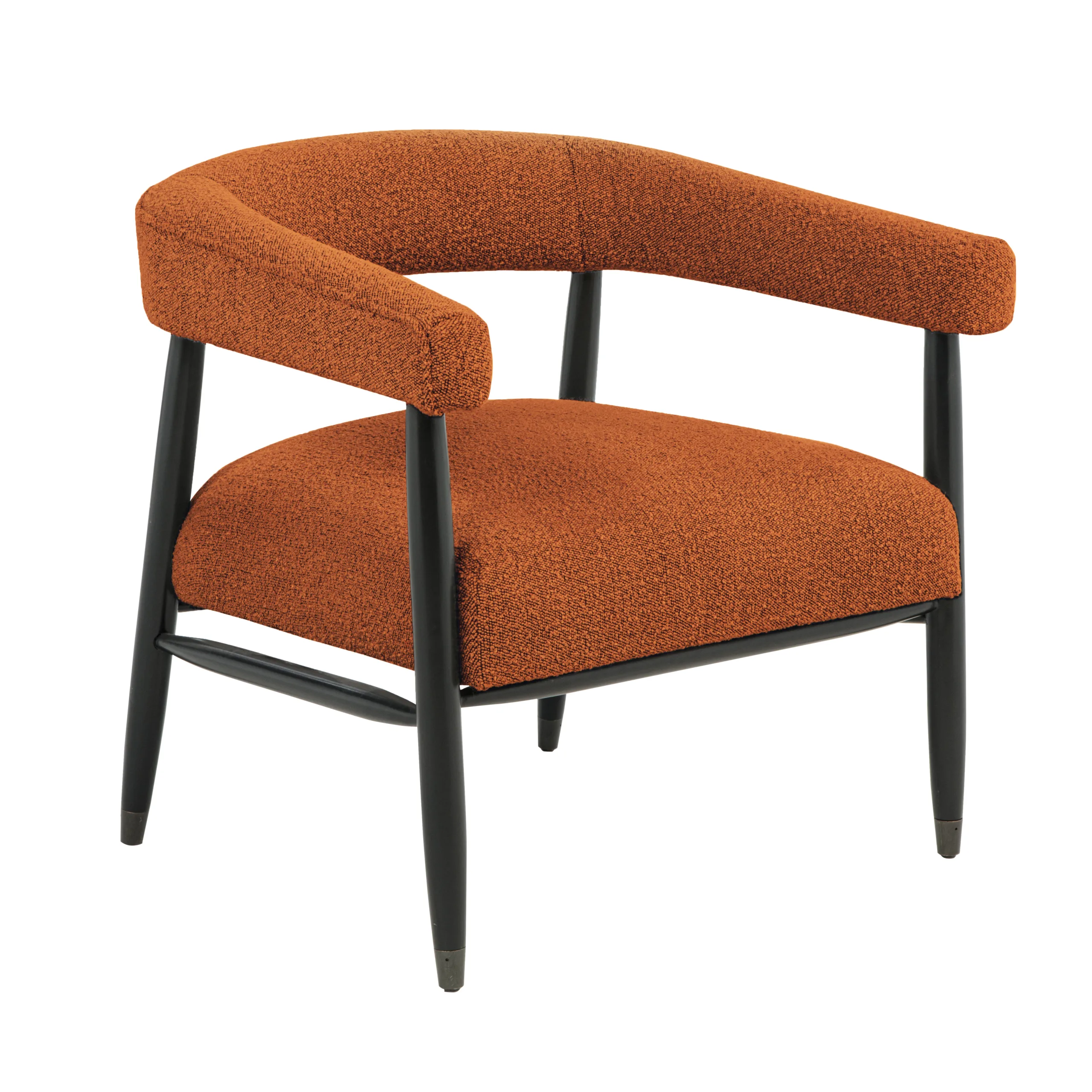Quincey Arm Chair - Rust Boucle