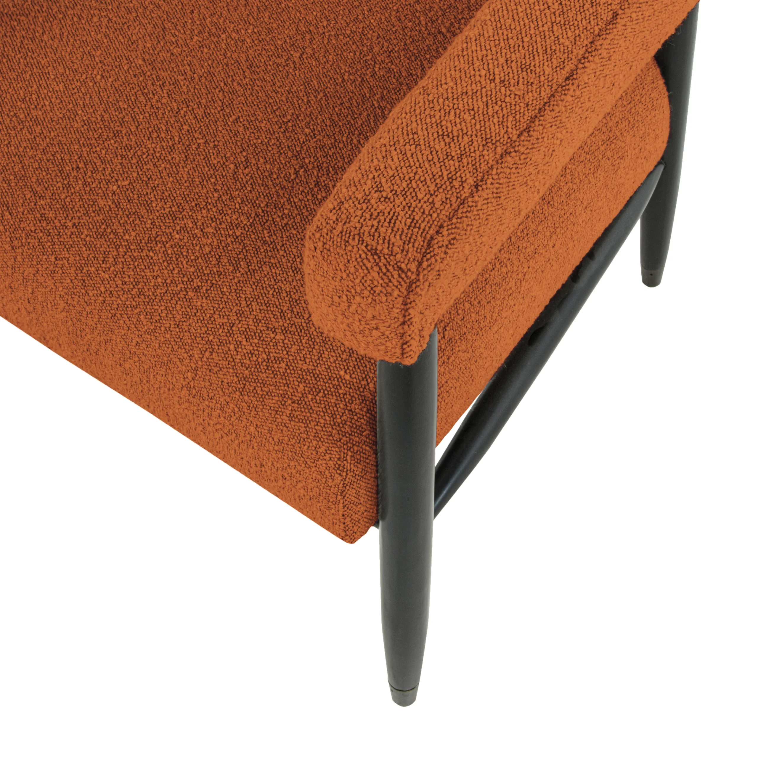 Quincey Arm Chair - Rust Boucle - Image 8