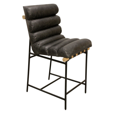 Lee Leather Counter Stool - Antique Black