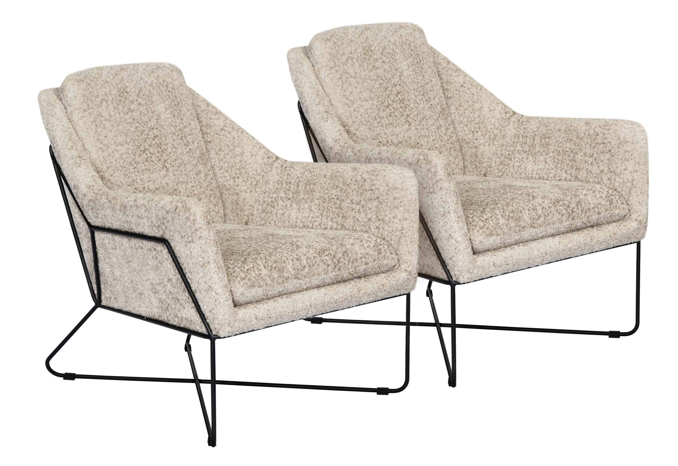 Edith Lounge Chair 2-Piece Set - Beige Boucle