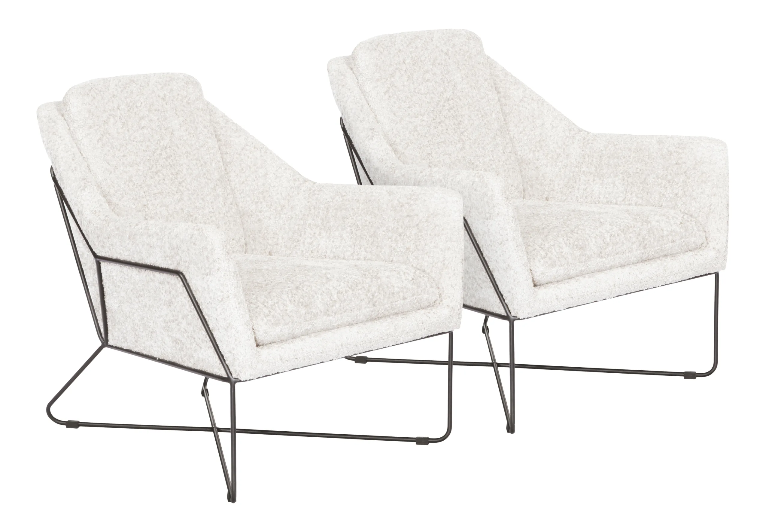 Edith Lounge Chair 2-Piece Set - Ivory Boucle