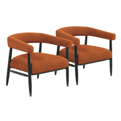 Quincey Arm Chair 2-Piece Set - Rust Boucle