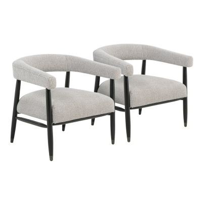 Quincey Arm Chair 2-Piece Set - Silver Boucle