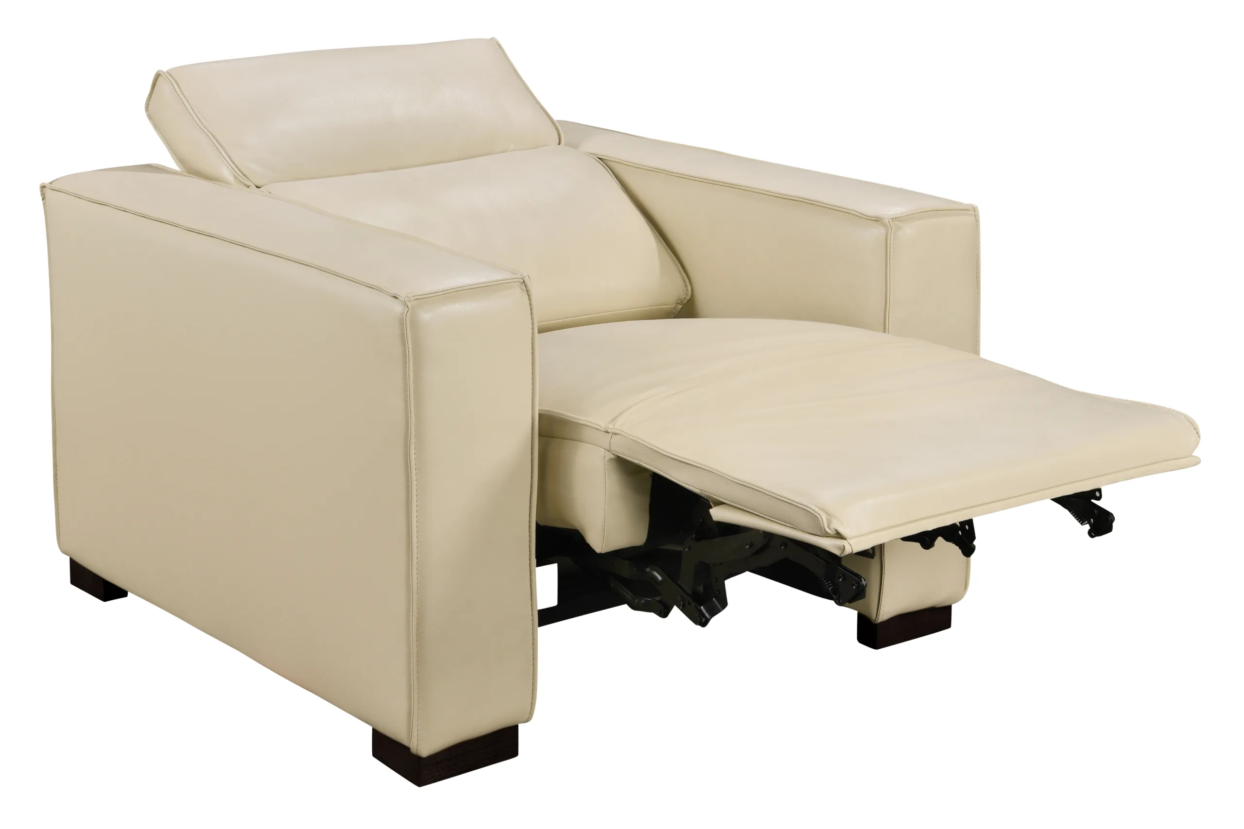 Lincolnshire Reclining Lounge Chair - Beige with Black Legs - Image 8