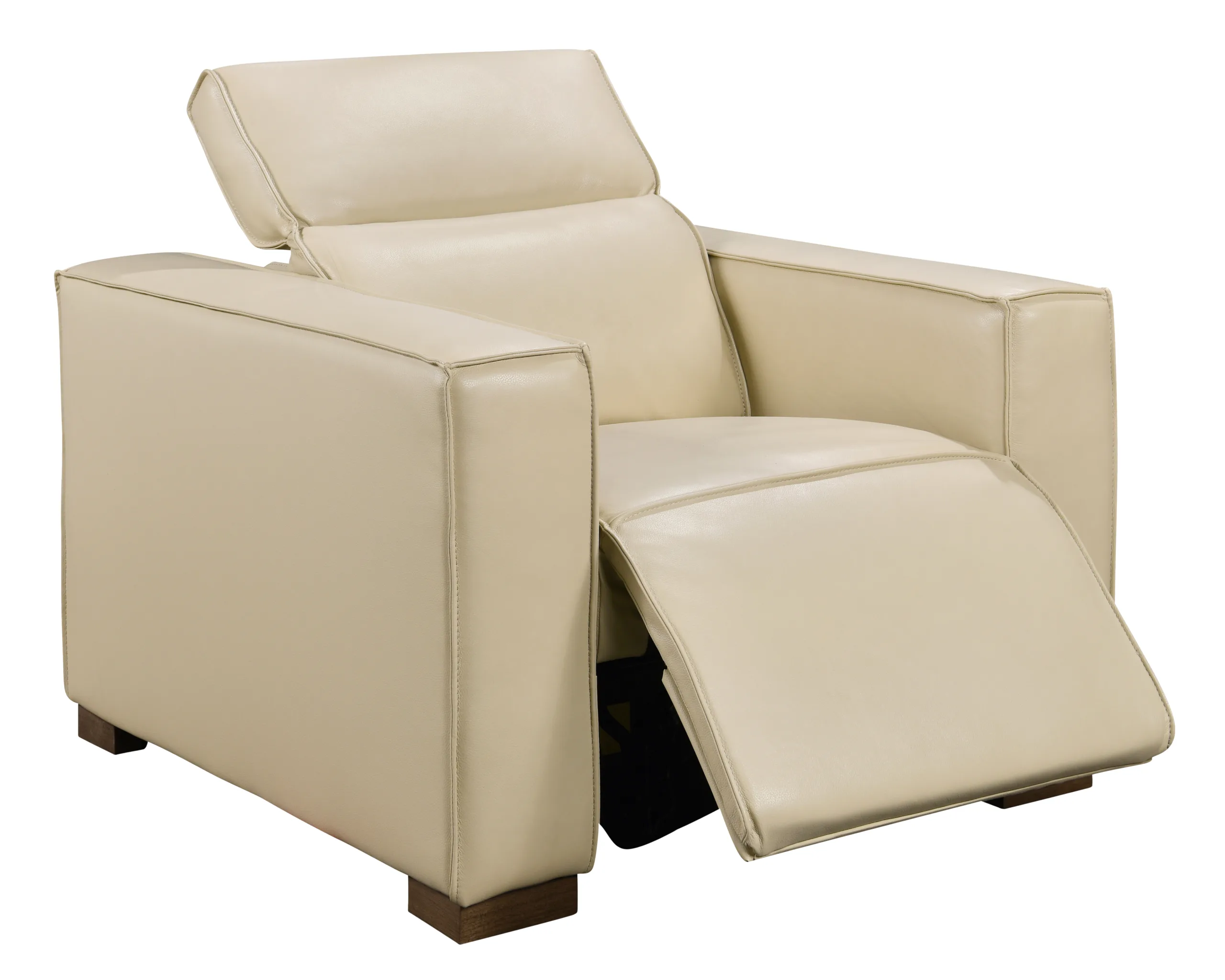 Lincolnshire Reclining Lounge Chair - Beige with Barista Brown Legs - Image 7