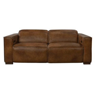 Lincolnshire Reclining Sofa - Tan with Barista Brown Legs