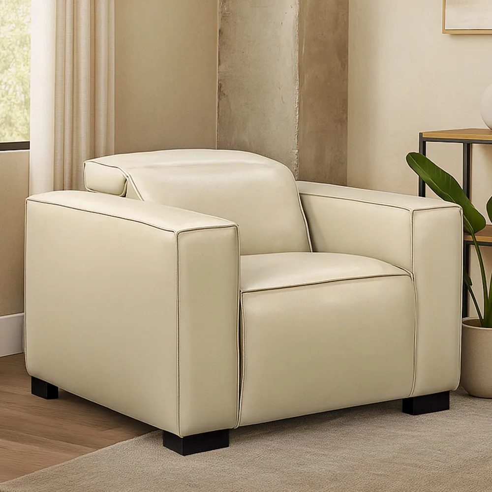 Lincolnshire Reclining Lounge Chair - Beige with Black Legs - Image 2